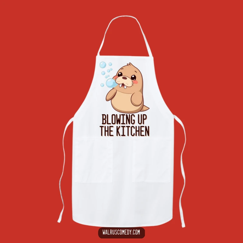 Funny Kawaii Walrus Bubble Apron: Cook Up Some Hilarious Kitchen Fun