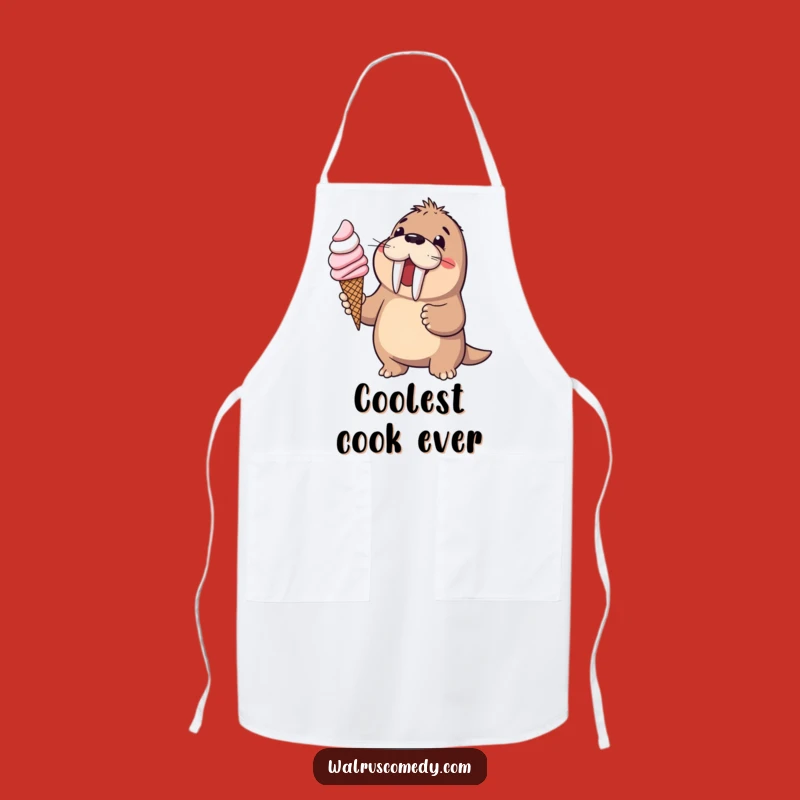 Funny Walrus Ice Cream Apron: Serve Up Smiles in the Kitchen, Practical Humorous Gift