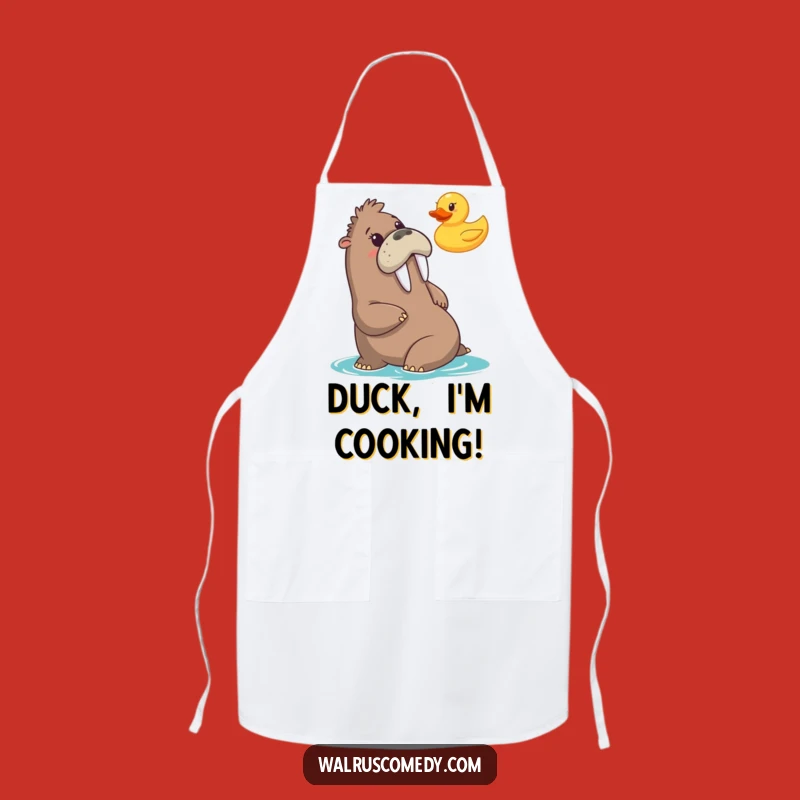 Funny Walrus Duck Surprise Apron: Kitchen Comedy Gift