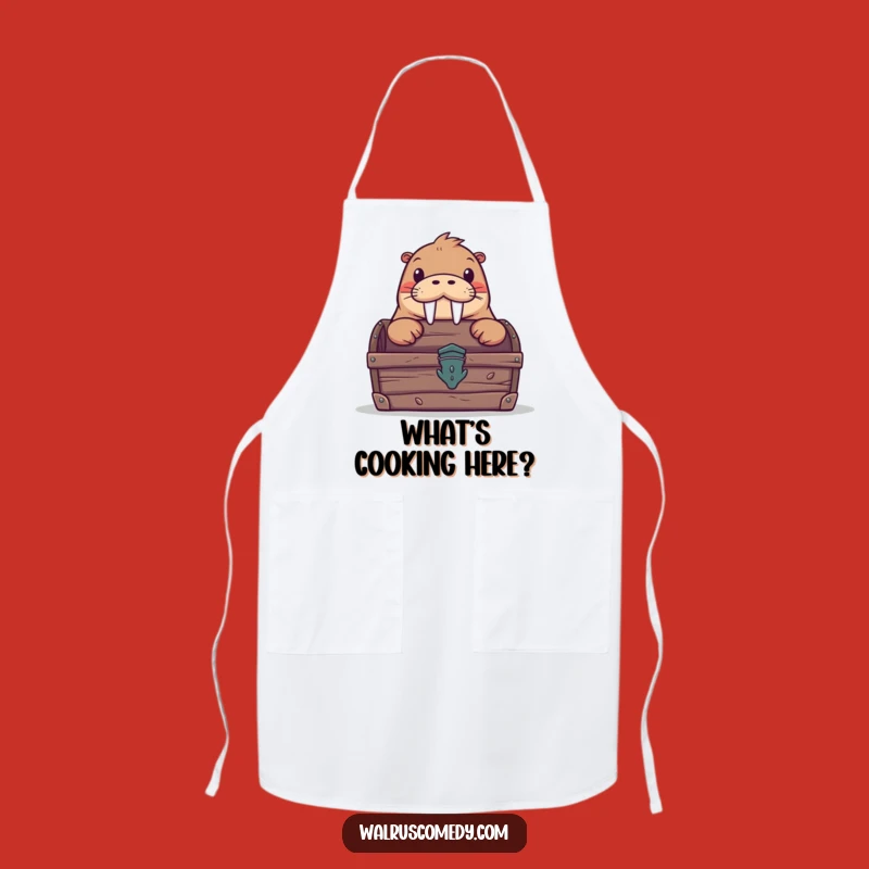 Funny Curious Walrus Apron: Cook Up Some Secrets!
