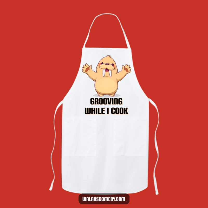 Funny Kawaii Walrus Dancing Apron: Cook with Grooves - An Adorable & Funny Gift!