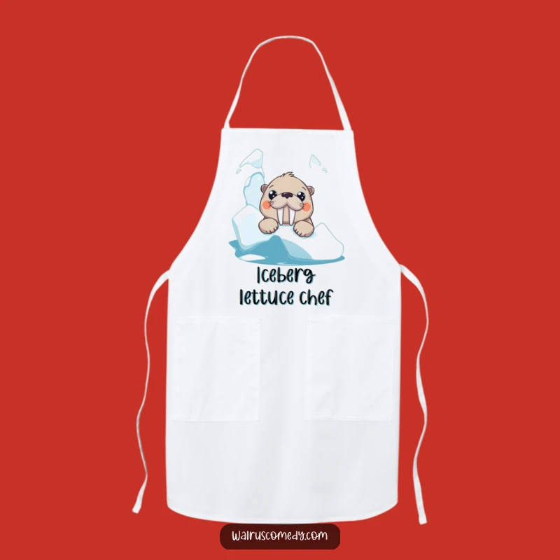 Funny Walrus Chef Apron - Curious Big Eyed Cook, Hilarious Kitchen Gift Idea