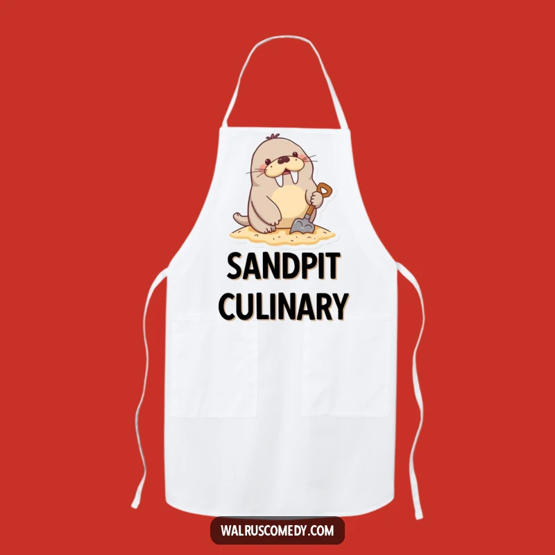 Funny Digging Walrus Sand Shovel Apron - Beach Kitchen Fun Gift