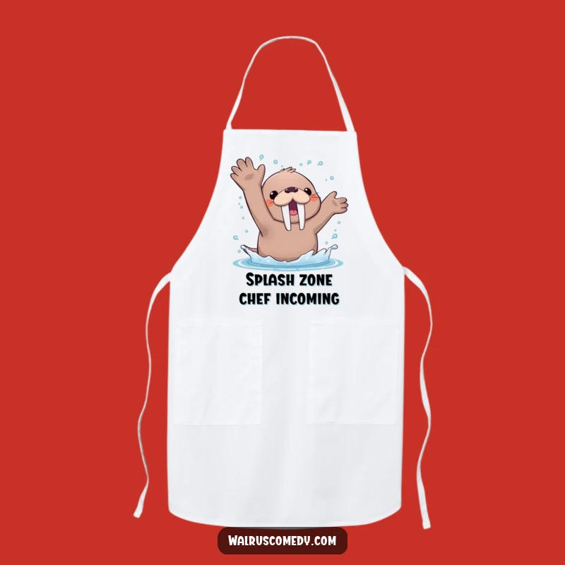 Funny Kawaii Walrus Splash Apron - Cute Chef Companion, Hilarious Gift