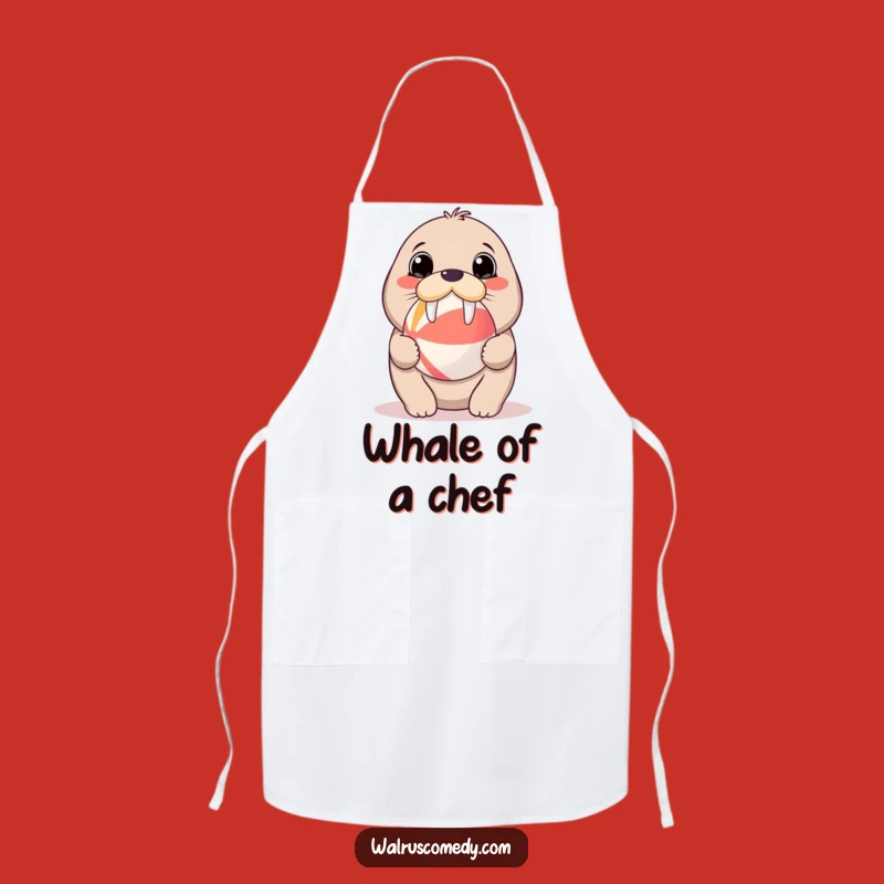 Kawaii Walrus Beach Ball Apron - Cook with Cuteness, Perfect Funny Gift