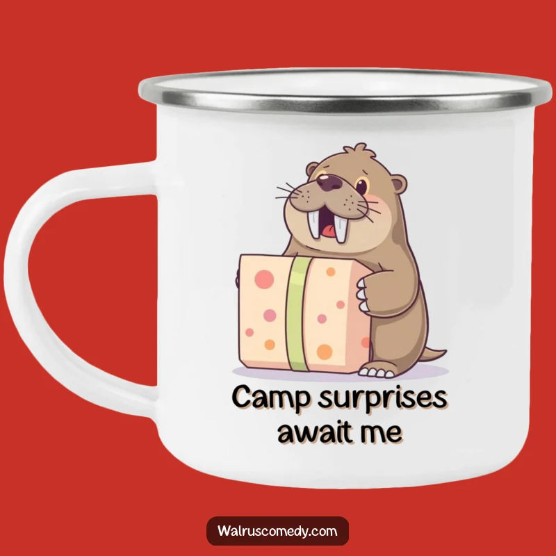 Funny Gift Walrus Camping Mug: Hilarious Outdoor Excitement Drinkware Gift!