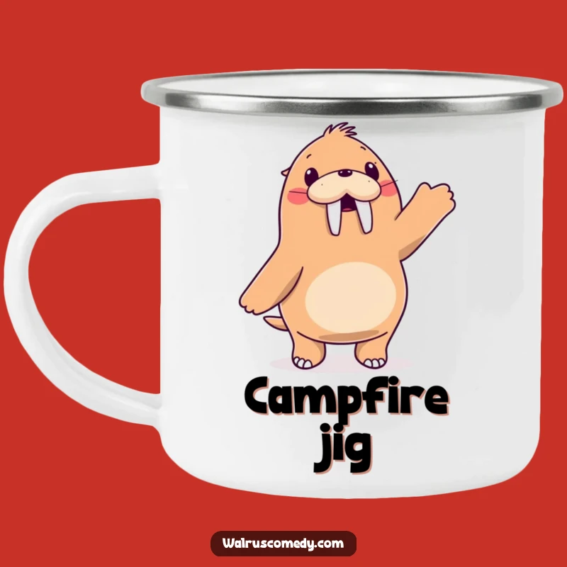 Funny Walrus Dance Camping Mug: Campfire Moves, Outdoor Party Gift!