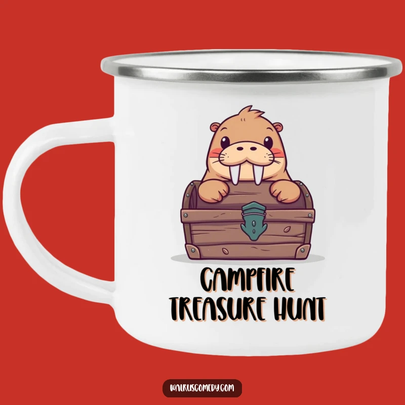 Funny Curious Walrus Camping Mug: Adventure Awaits!
