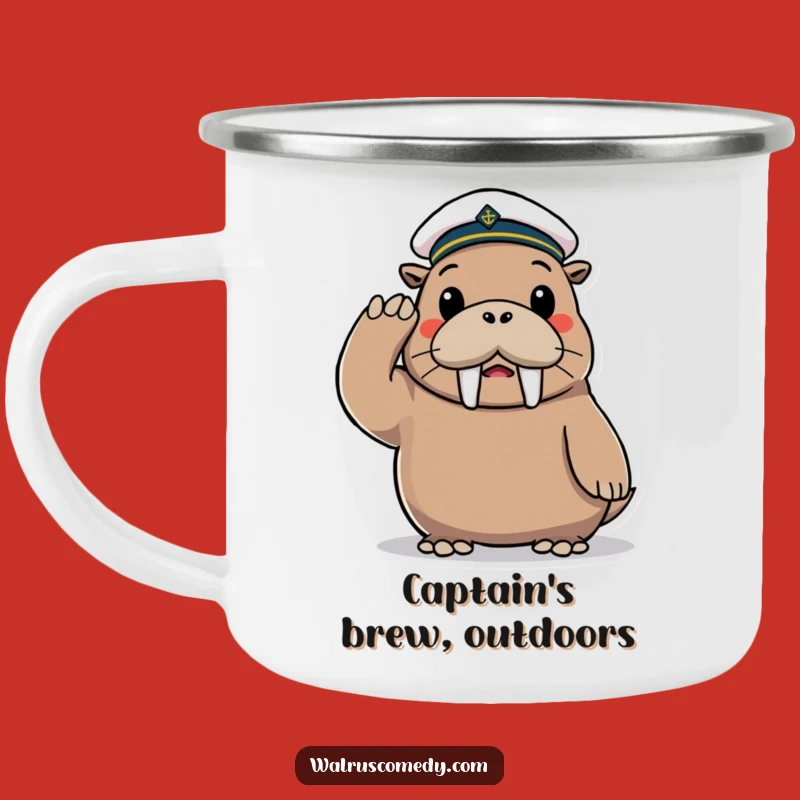 Funny Walrus Sailor Camping Mug: Playful Character Adventure Drinkware