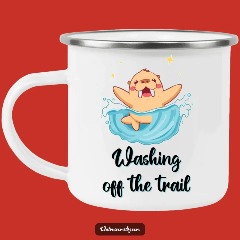 Durable Funny Walrus Diving Wave Camping Mug: Hilarious Outdoor Gear