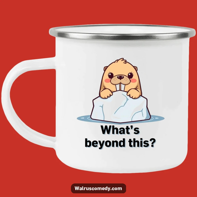 Funny Kawaii Walrus Camp Mug - Curious Campfire Companion!