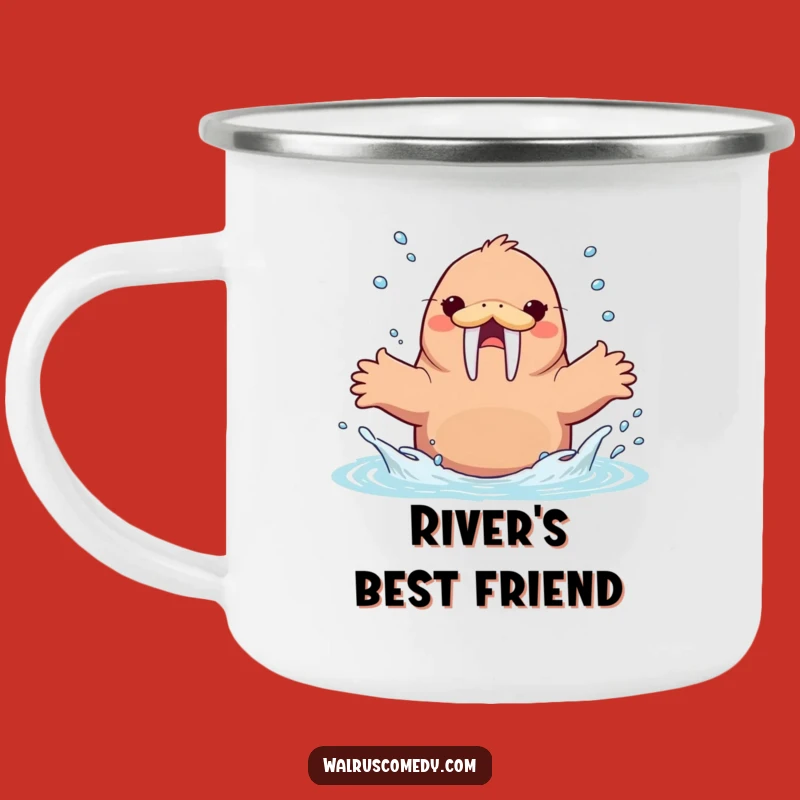 Funny Walrus Splashing Water Camping Mug, Outdoor Play, Perfect Funny Gift