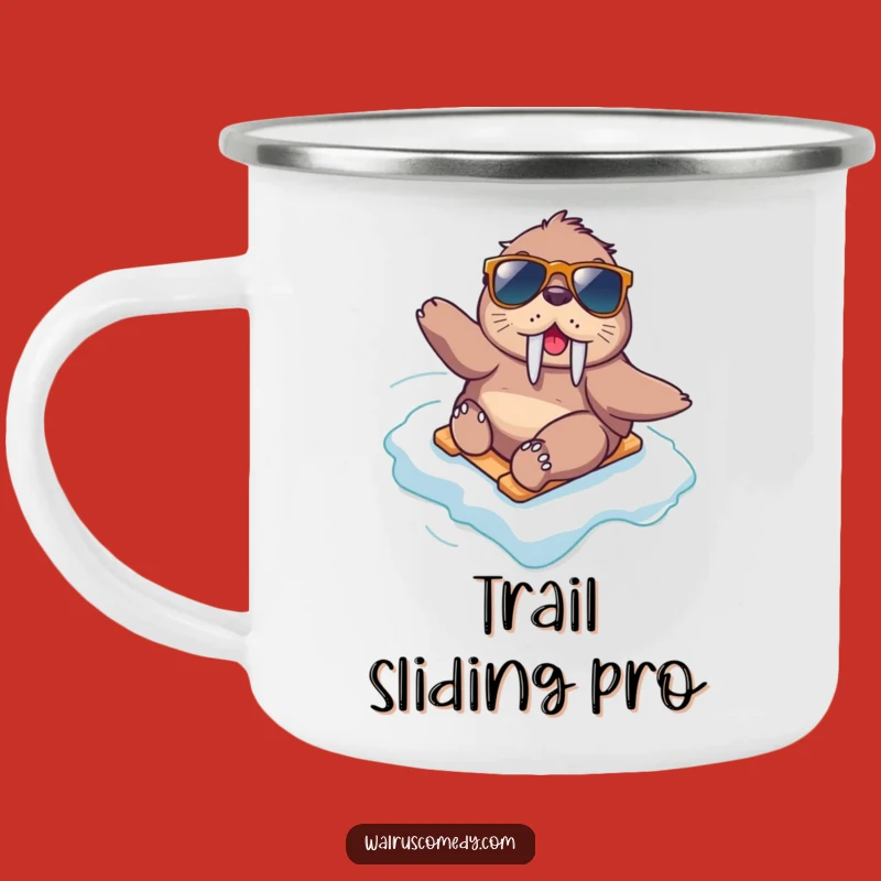Funny Kawaii Walrus Sliding Camping Mug: Adventure Fuel Funny Gift!