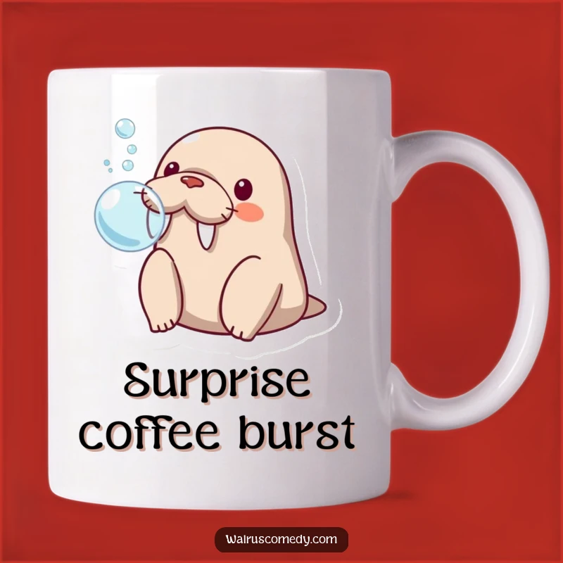 Funny Kawaii Walrus Bubble Mug: Surprising Funnies Funny Gift!