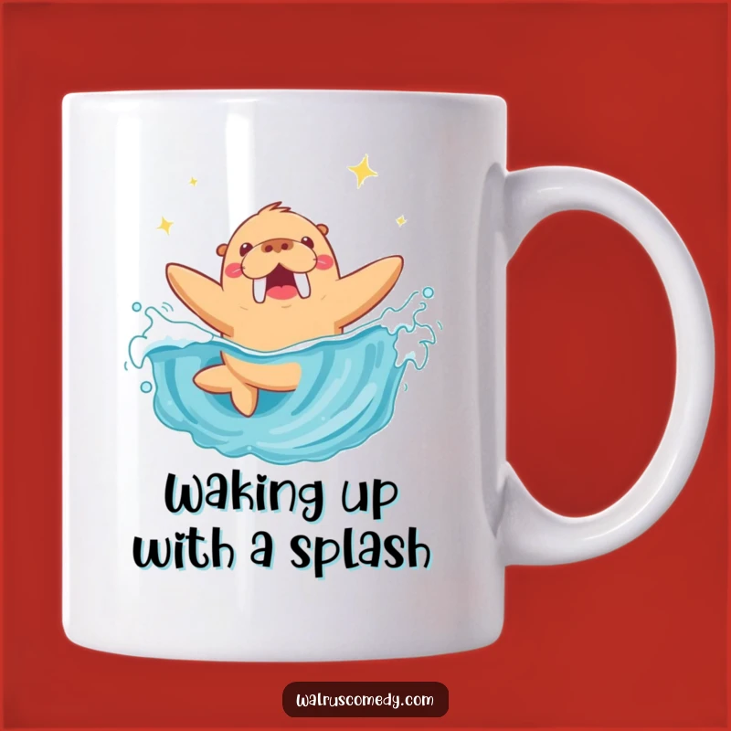 Funny Walrus Diving Wave Mug: A Hilarious Gift for Beach Lovers