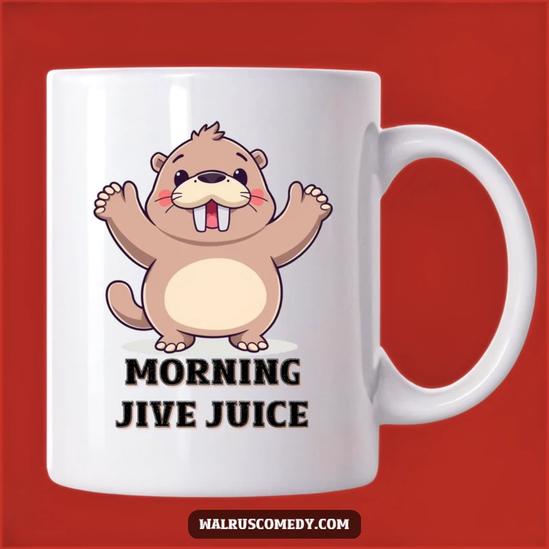 Funny Walrus Happy Dance Mug - Sip and Groove with Joyful Energy!