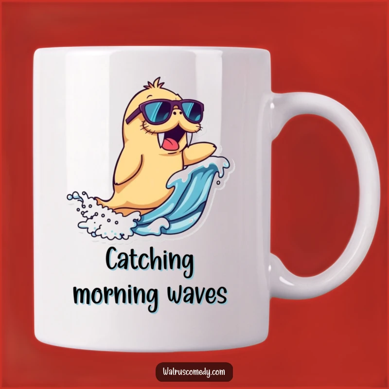 Funny Walrus Mug - Surfing Sunglasses Dude, Perfect Gift for Beach Lovers