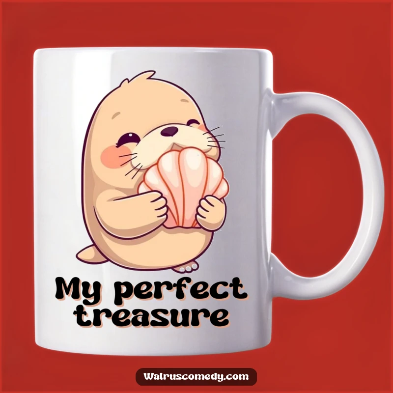 Funny Winking Walrus Seashell Mug - Charming Beach Treasure Gift