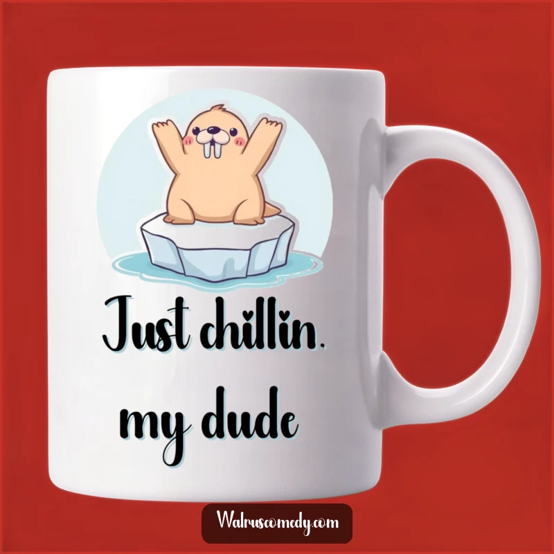 Funny Kawaii Walrus Sunbathing Mug: Adorable Arctic Chill Funny Gift!