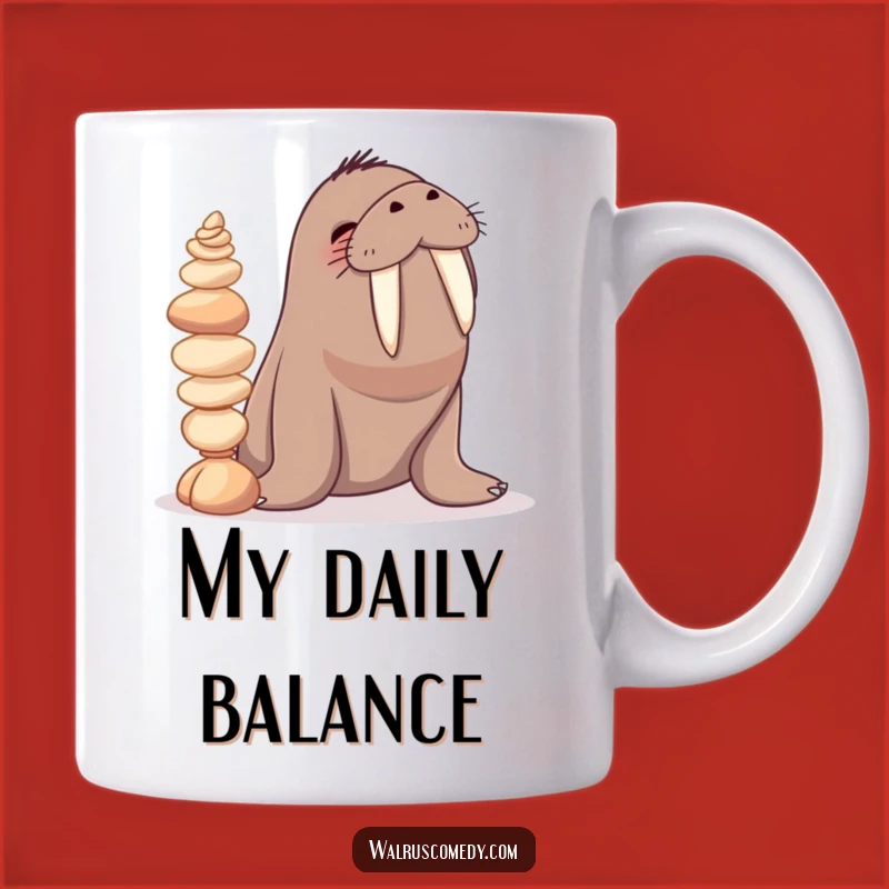 Funny Giggling Walrus Seashell Tusk Mug: Hilarious Ocean Treasure Gift for Joyful Mornings