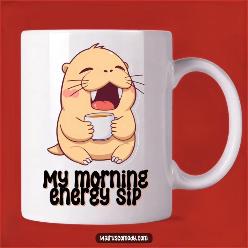 Funny Tired Walrus Yawn Mug: Embrace the Morning Struggle