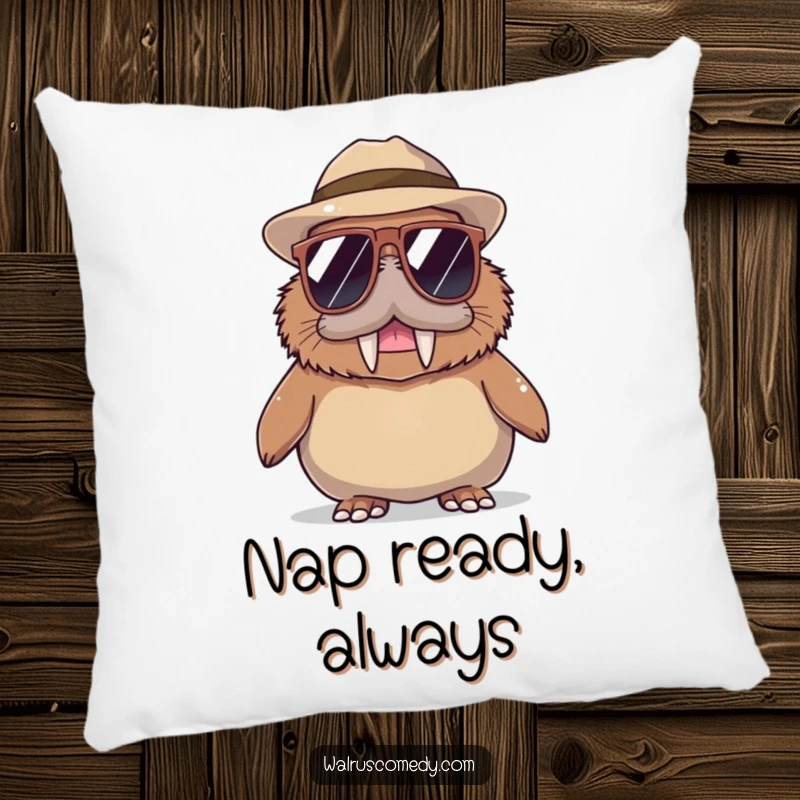 Funny Walrus Pillow: A plush pillow featuring a cool walrus wearing oversized sunglasses and a hat, perfect for adding personality.