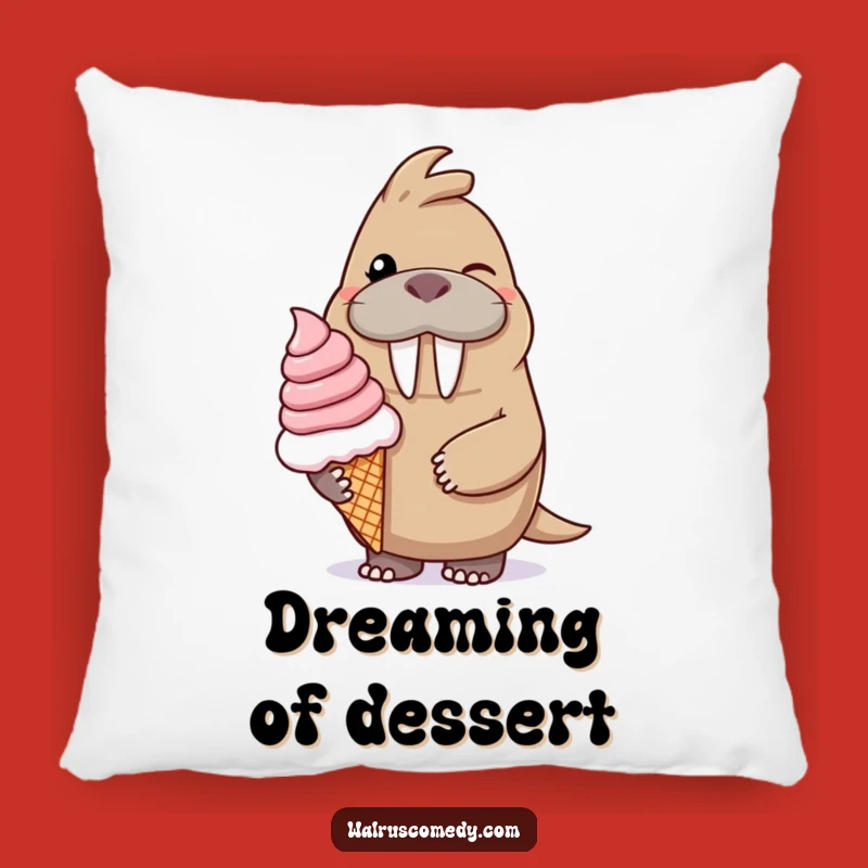 Cozy Funny Walrus Ice Cream Pillow: Add Sweet Hilarious Comfort to Your Space