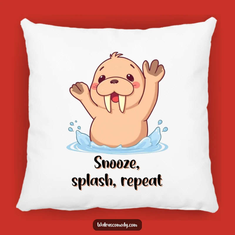 Cute Funny Kawaii Walrus Splashing Pillow: Comfy Fun for Your Couch!