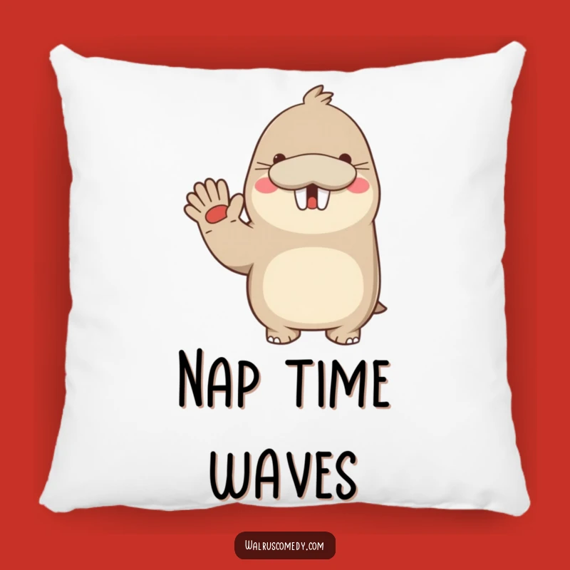Cute Funny Kawaii Walrus Waving Pillow: Cuddle Up with Happiness!