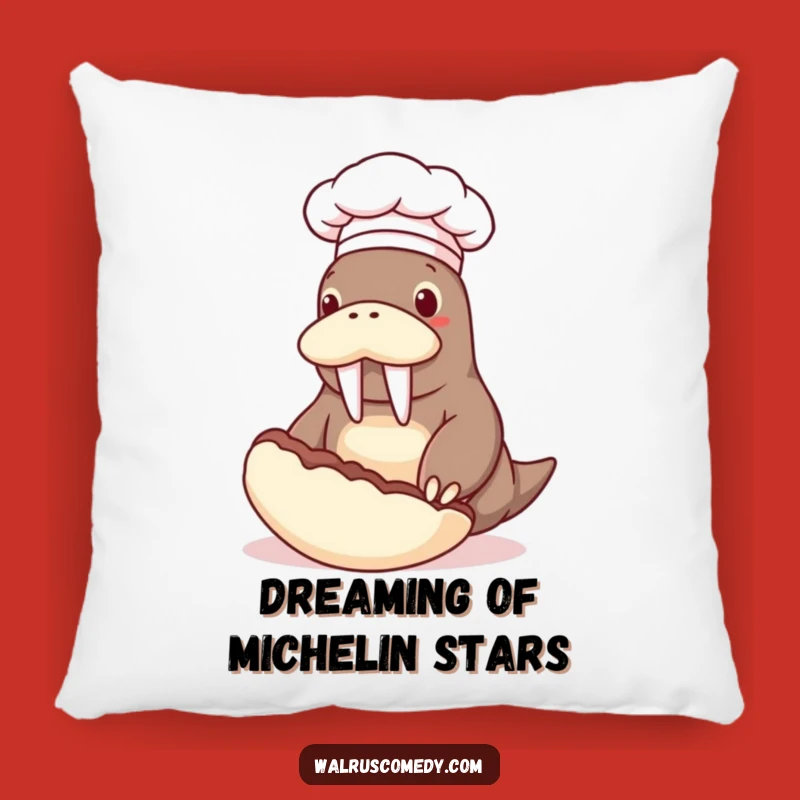 Funny Chef Walrus Pillow: Hilarious Kitchen Accent for Cozy Foodie Nights Gift!
