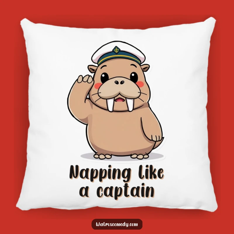 Funny Walrus Sailor Pillow: Cozy Playful Character Accent for Comfort