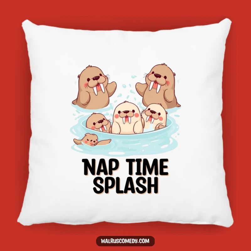 Funny Walrus Pillow - Splash Party Cushion, Cozy Gift Idea