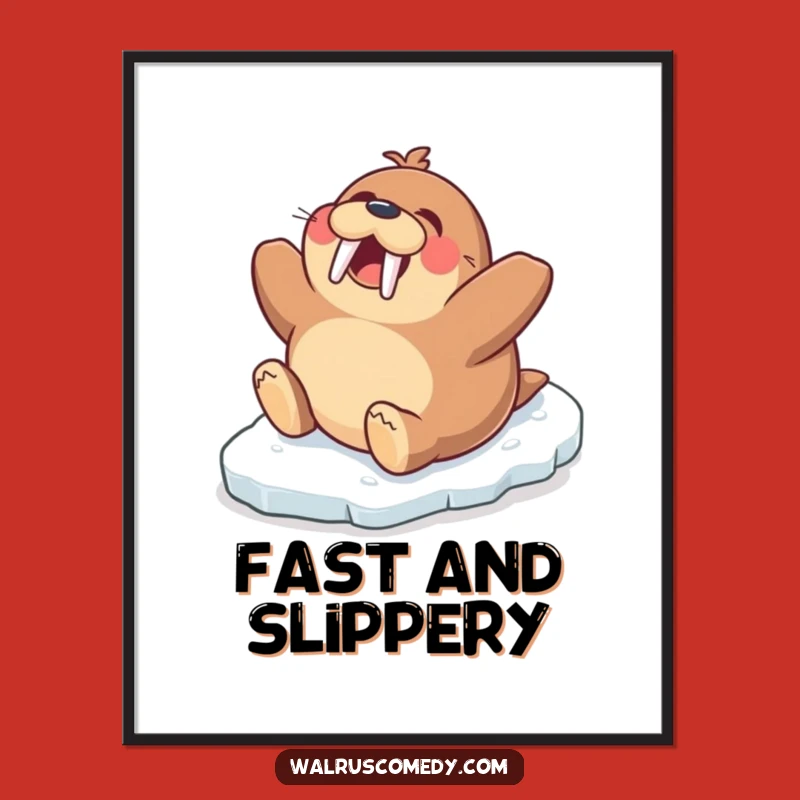 Funny Walrus Arctic Joy Digital Print: High-Resolution Hilarious Character Art