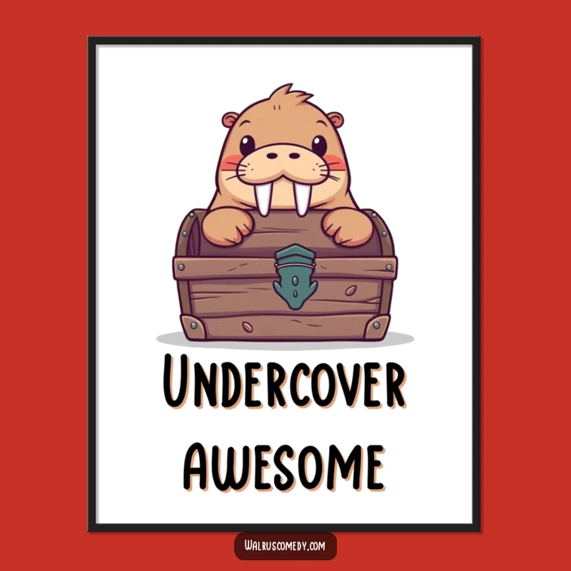 Funny Curious Walrus Digital Art: Instant Intrigue for Your Walls!