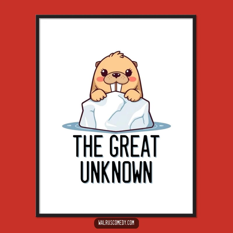 Funny Kawaii Walrus Peek Digital Art - Instant Curious Decor!