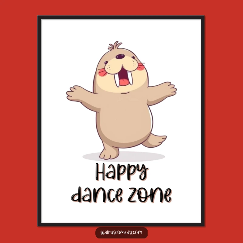 Funny Walrus Dance Digital Art: Joyful Jig Print for Happy Walls
