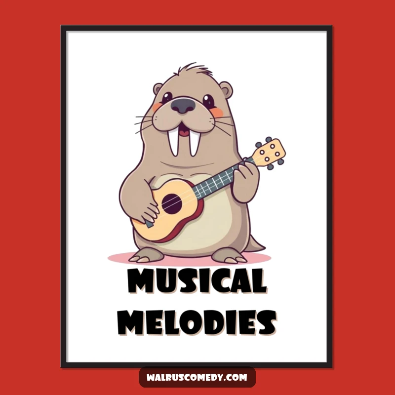 Funny Walrus Ukulele Digital Art - Instant Cheerful Wall Decor!