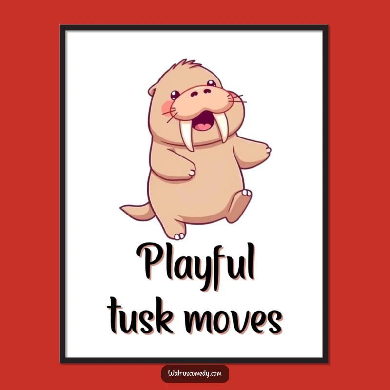 Funny Kawaii Walrus Dance Digital Art - Instant Playful Decor!