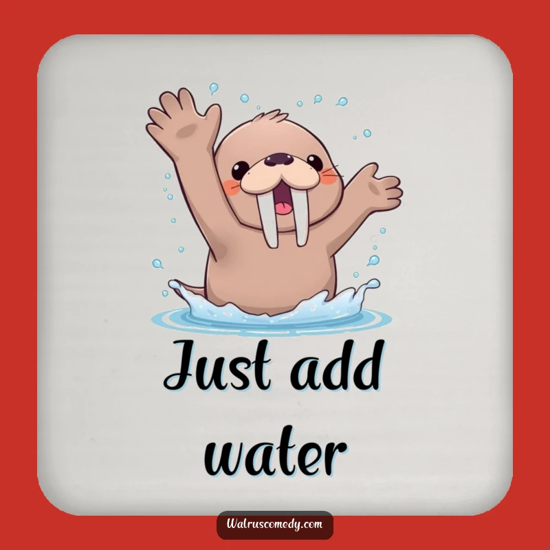 Funny Kawaii Walrus Splash Coaster - Cute Drink Protector, Hilarious Gift