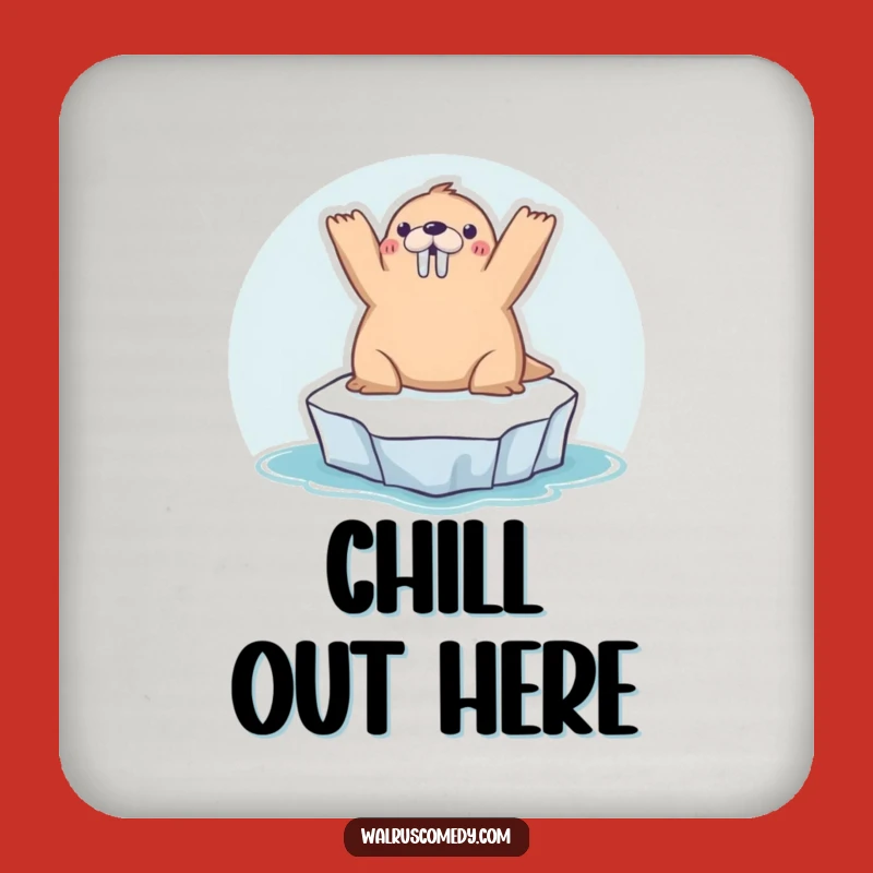 Funny Kawaii Walrus Sunbathing Coaster: Protect Surfaces Funny Gift!