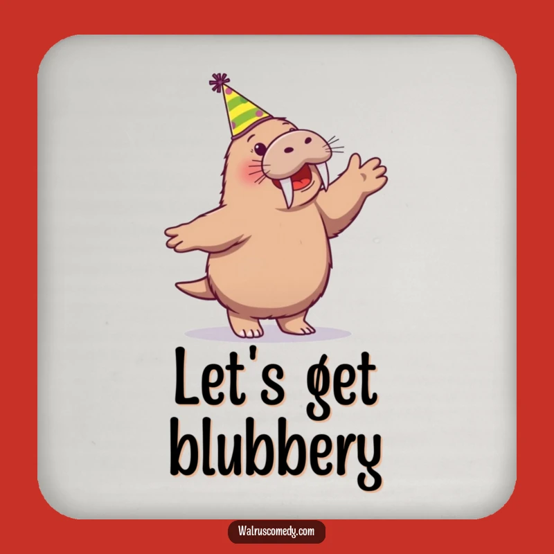 Funny Walrus Party Dance Drink Coaster - Cute Cartoon Walrus Table Protector, Perfect Funny Gift