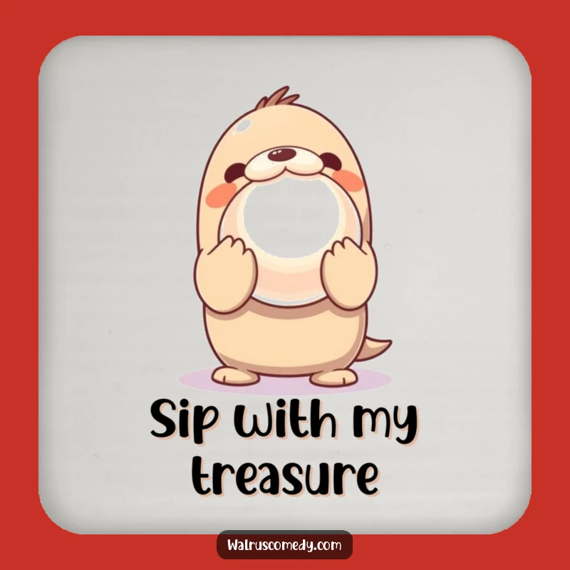 Funny Walrus Pearl Coaster - Ocean Protector, Charming Funny Gift