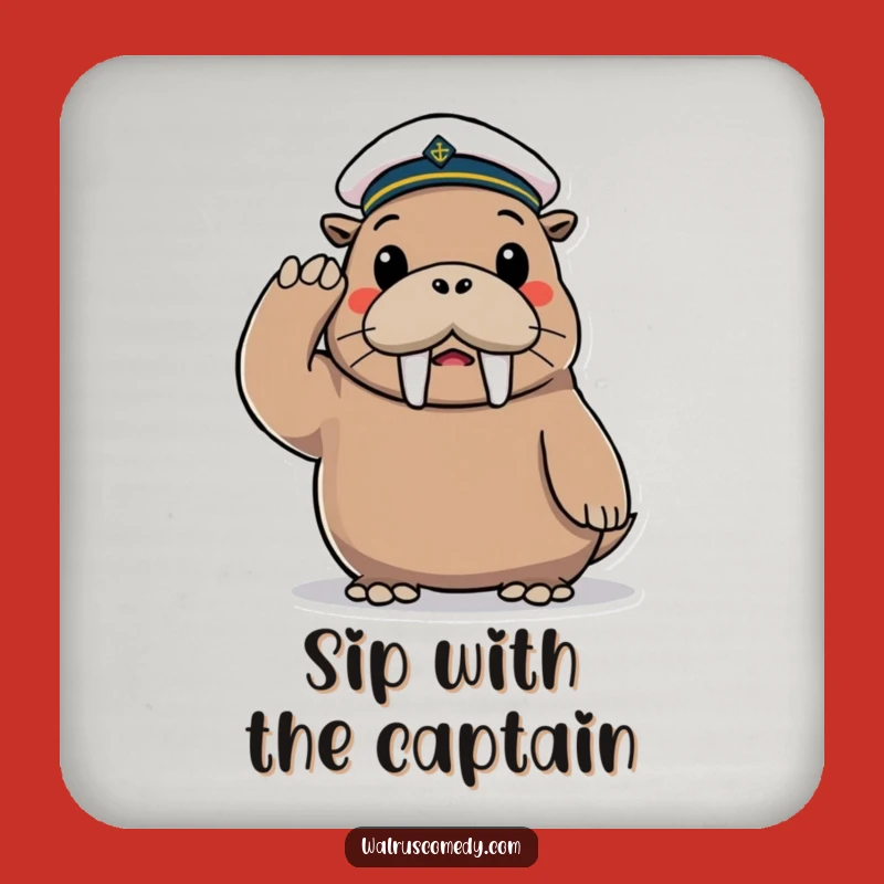 Funny Walrus Sailor Coaster: Playful Protection for Drinks with Charm