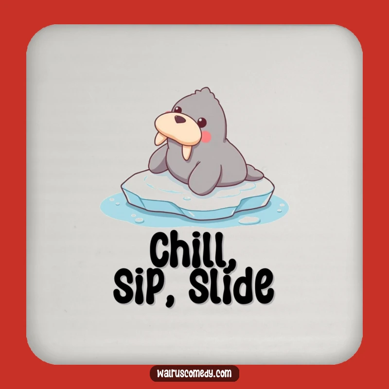Funny Walrus Sliding Drink Coaster: Arctic Table Protection Gift
