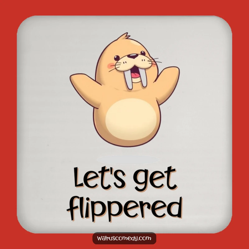 Funny Walrus Dance Coaster: Protect Surfaces with Humor!