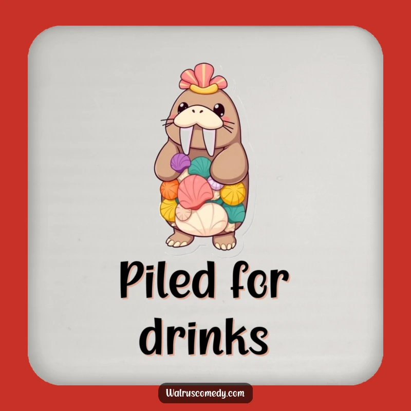 Funny Walrus Seashell Coaster - Keep Your Drinks Balanced and Stylish!