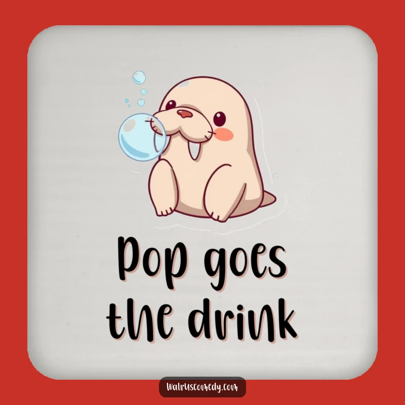 Funny Kawaii Walrus Bubble Coaster: Surprise Your Table Funny Gift!