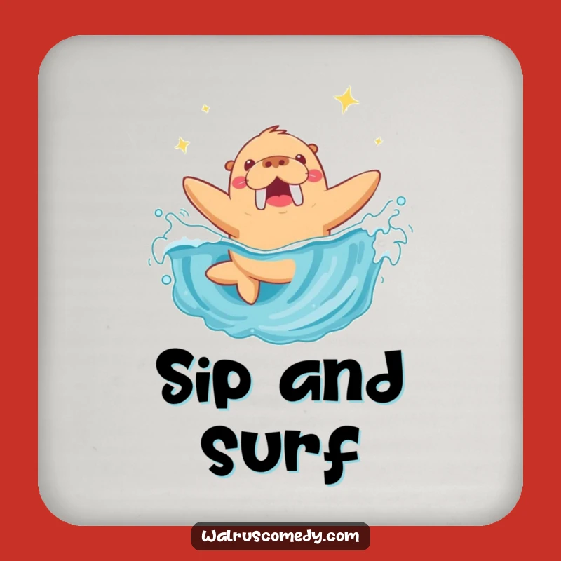 Funny Walrus Diving Wave Coaster Set: Hilarious Protection for Your Table