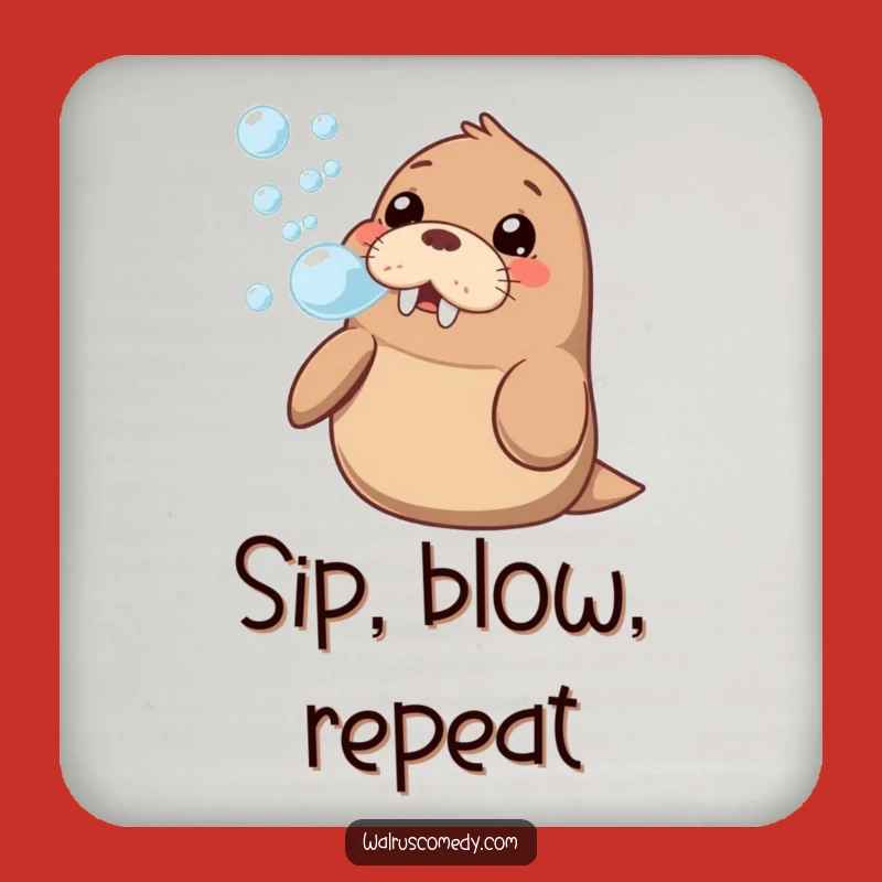 Funny Kawaii Walrus Bubble Coaster Set: Protect Surfaces with Hilarious Style