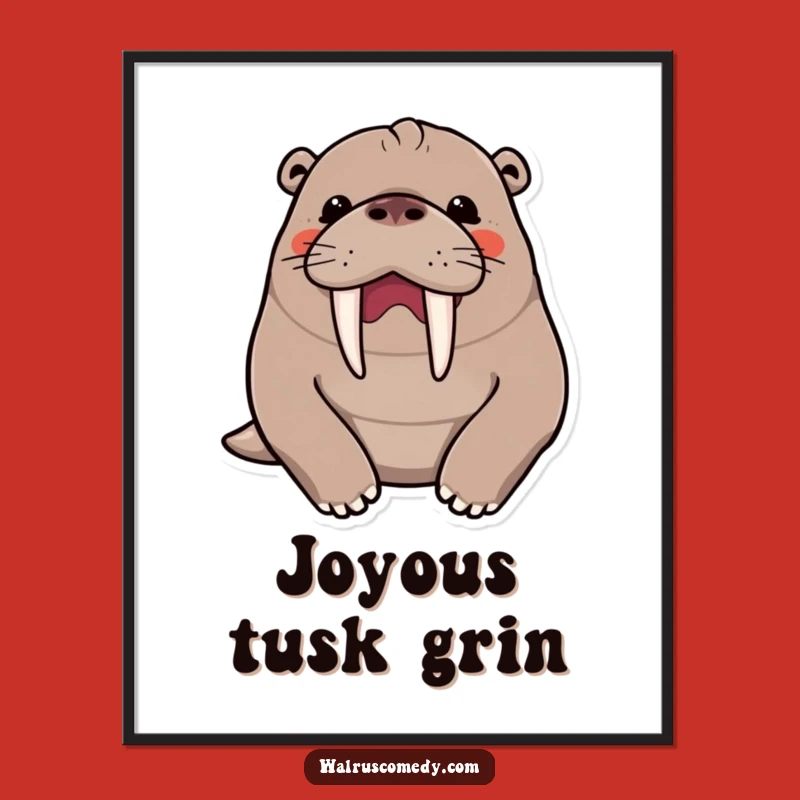 Funny Kawaii Walrus Chuckle Poster - Wall Art of Merriment!